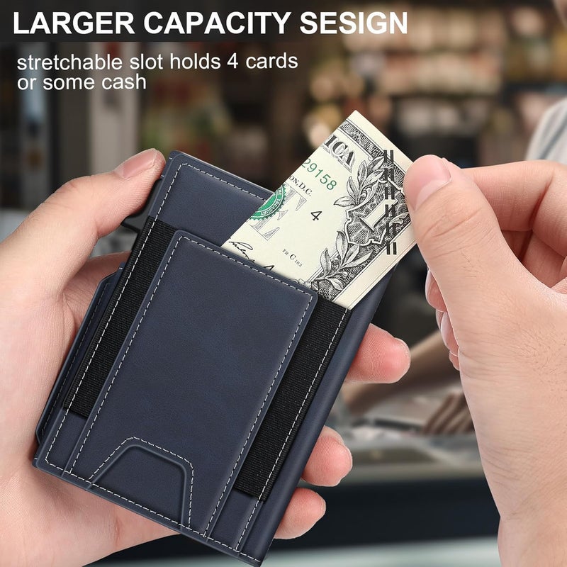 SEMORID Wallet for Men Wallet with Slim Pop Up Card Holder 9-13 Cards, Bifold Minimalist Smart Wallet RFID Blocking Credit Card Holder with ID Window & Stretchable Cash Slot Compact Metal Aluminum Card Case - Image 4